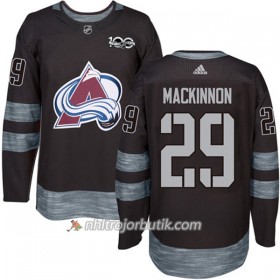 Män Ishockey Colorado Avalanche Tröja Nathan MacKinnon 29 1917-2017 100th Anniversary Adidas Svart Authentic